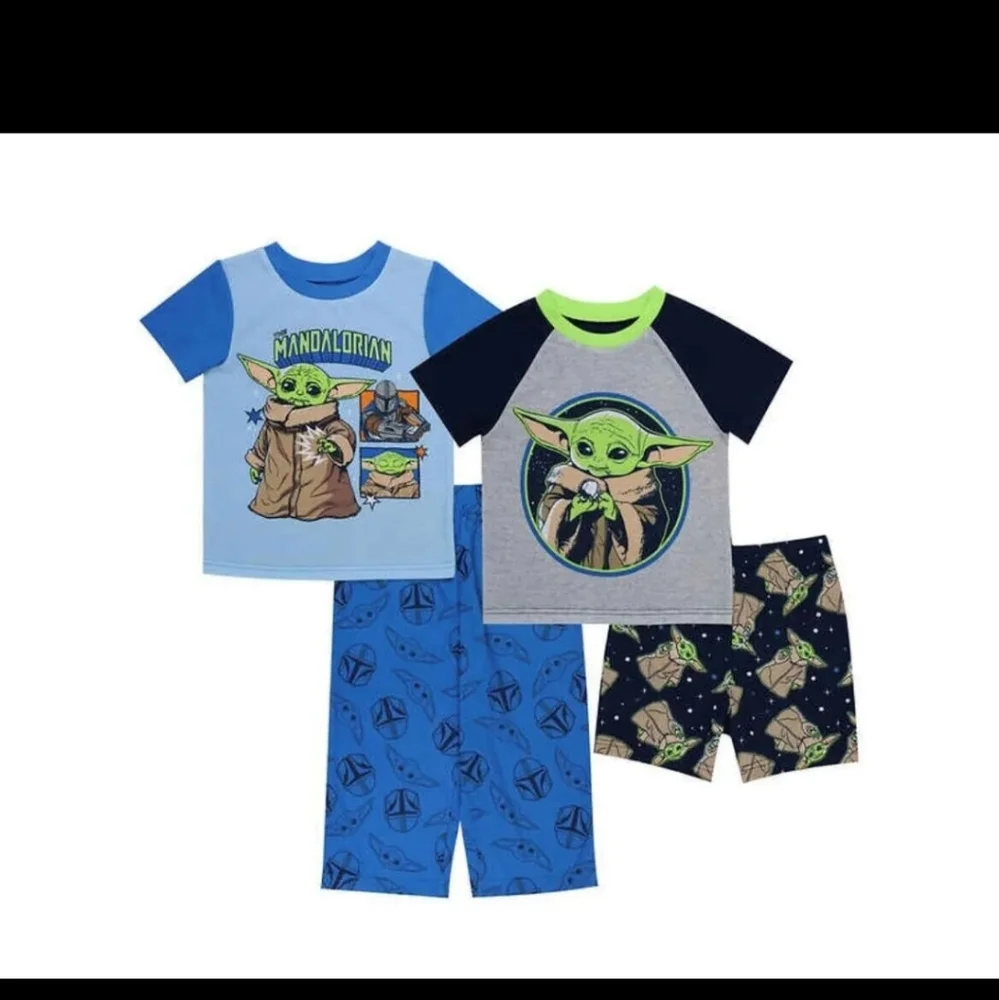 Disney Boy's Star Wars Mandalorian Graphic 4 Piece Pajama Set Size 4T nwt
